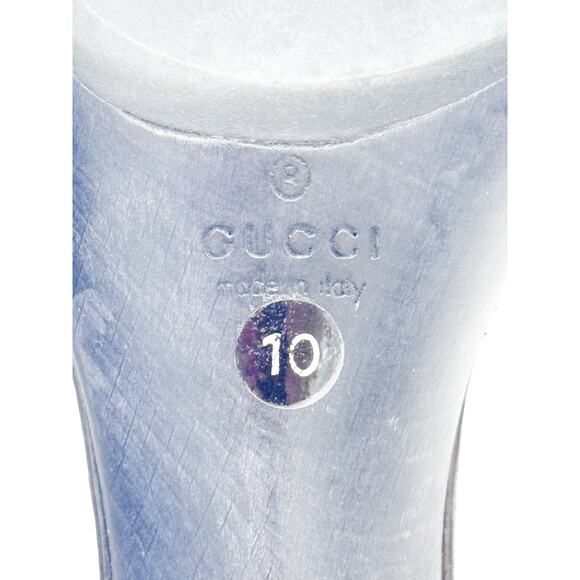 Gucci Logo Black Open Toe Heeled Mule Size 10 - Picture 8 of 9